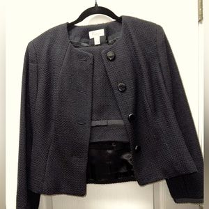 Talbots Tweed Black Suit/Blazer with matching skirt